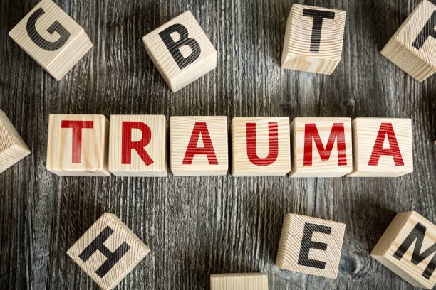 Wooden Blocks with the text Trauma