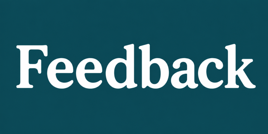feedback teal white image